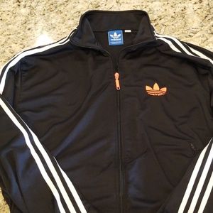 Adidas 3 strip hot orange jacket xl mens